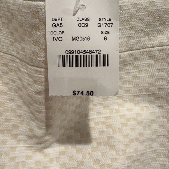 NWT J Crew size 6 pencil skirt cream/taupe pattern - Picture 6 of 8